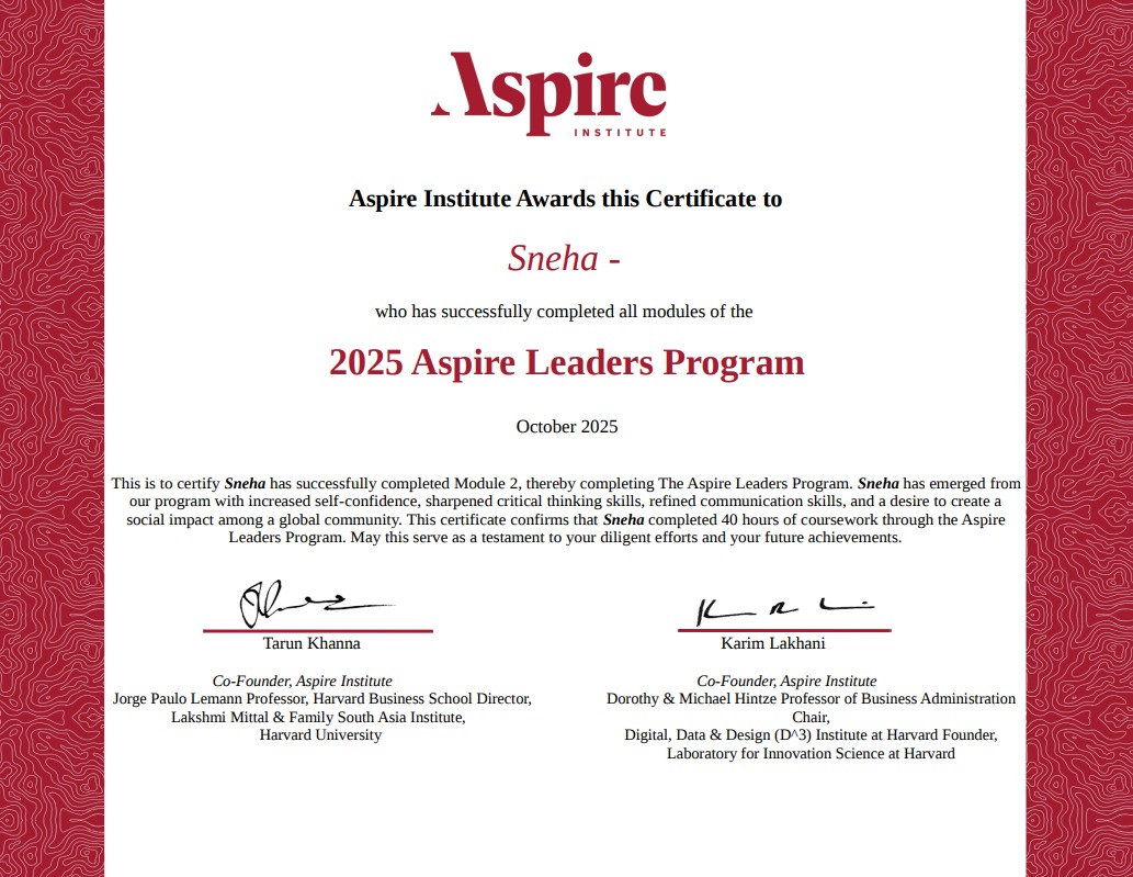 Global Fellow, Aspire Leaders Program
